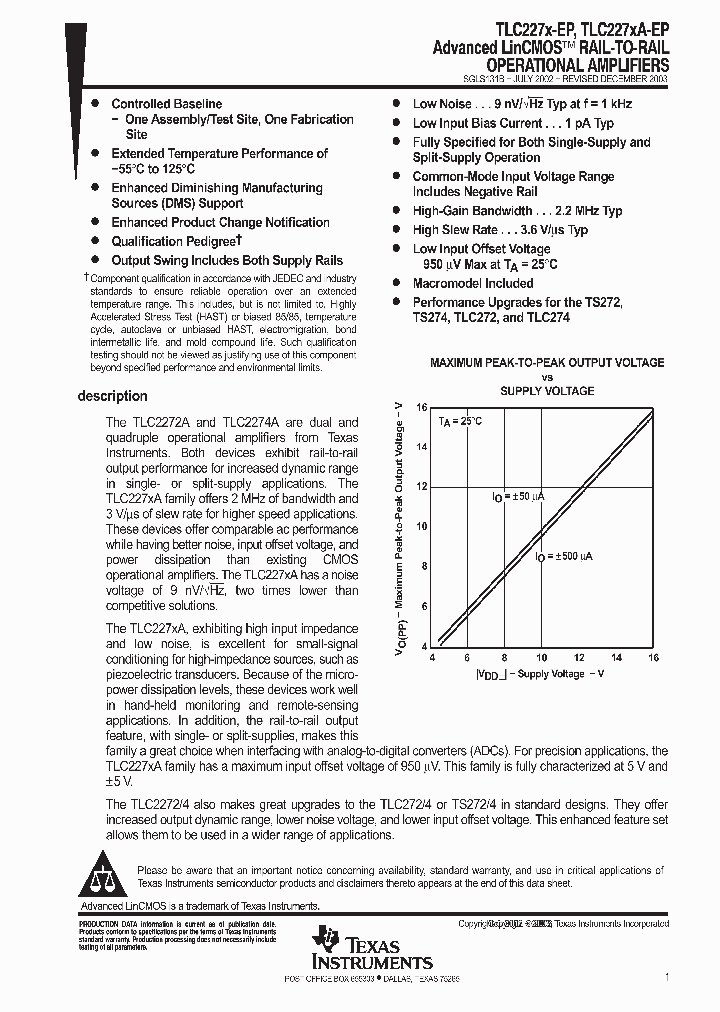 TLC227XA-EP_3492973.PDF Datasheet