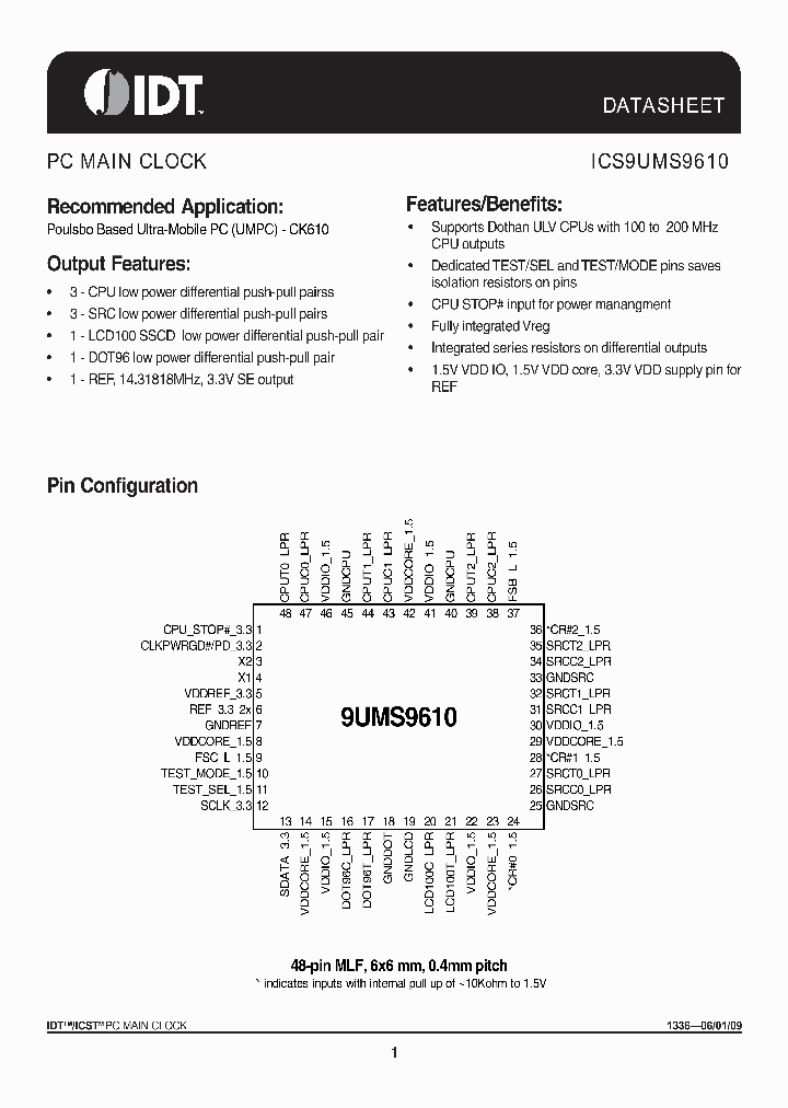 ICS9UMS9610_3494097.PDF Datasheet