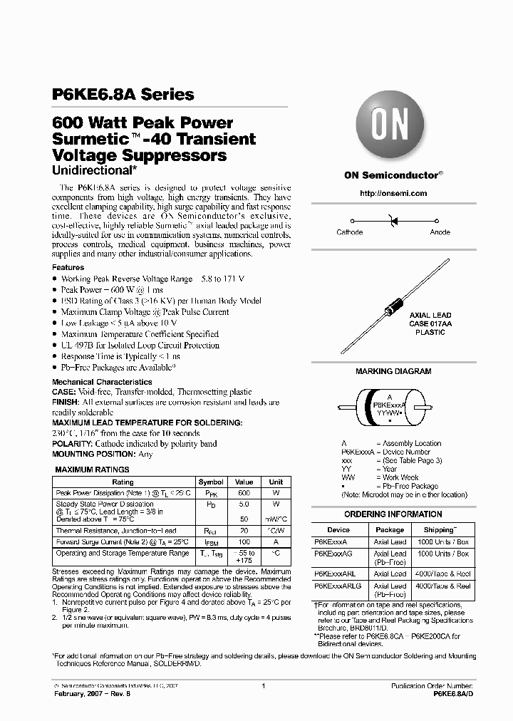 P6KEXXXARLG_3493847.PDF Datasheet