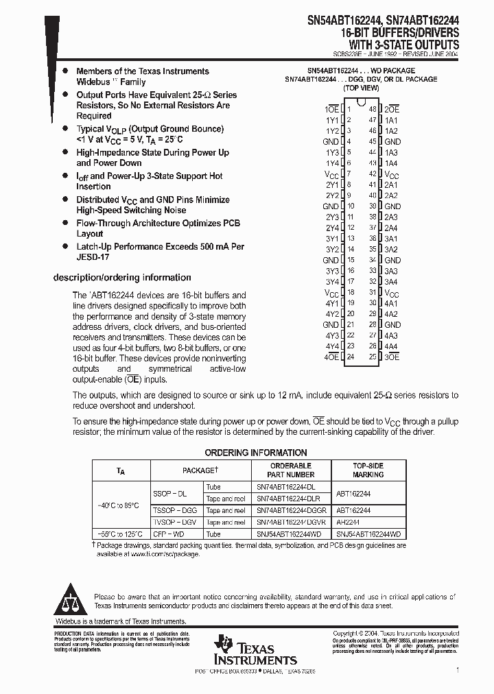 SN54ABT16224407_3498875.PDF Datasheet