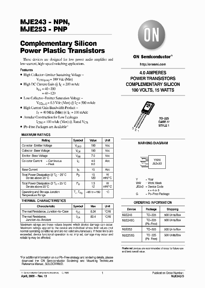 MJE243_3499229.PDF Datasheet