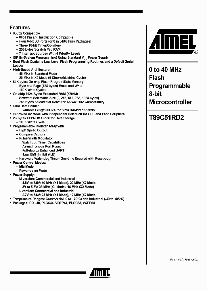 T89C51RD2-RLTIL_3499378.PDF Datasheet