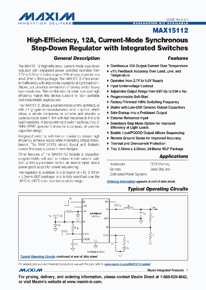 MAX15112_3499540.PDF Datasheet