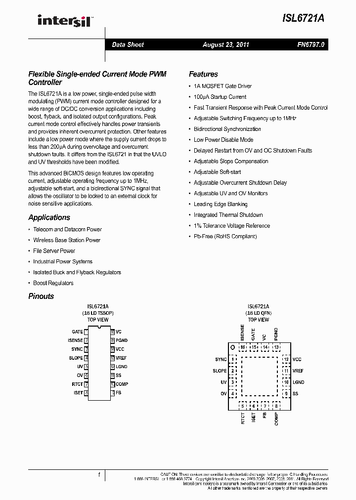 ISL6721AARZ_3499760.PDF Datasheet