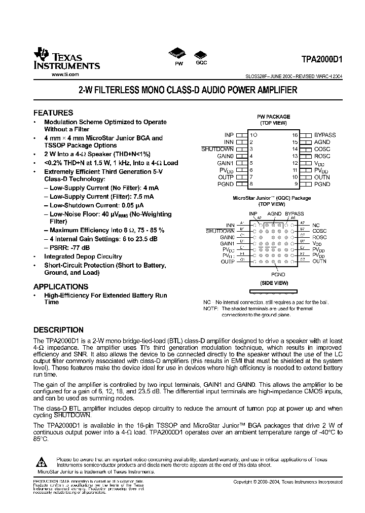 TPA2000D1PWRG4_3499336.PDF Datasheet
