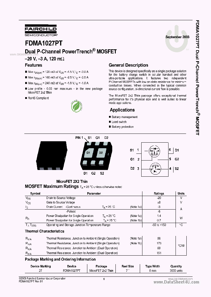 FDMA1027PT_3499100.PDF Datasheet