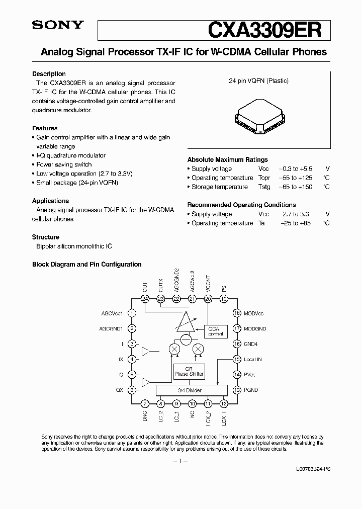 CXA3309ER_3493945.PDF Datasheet
