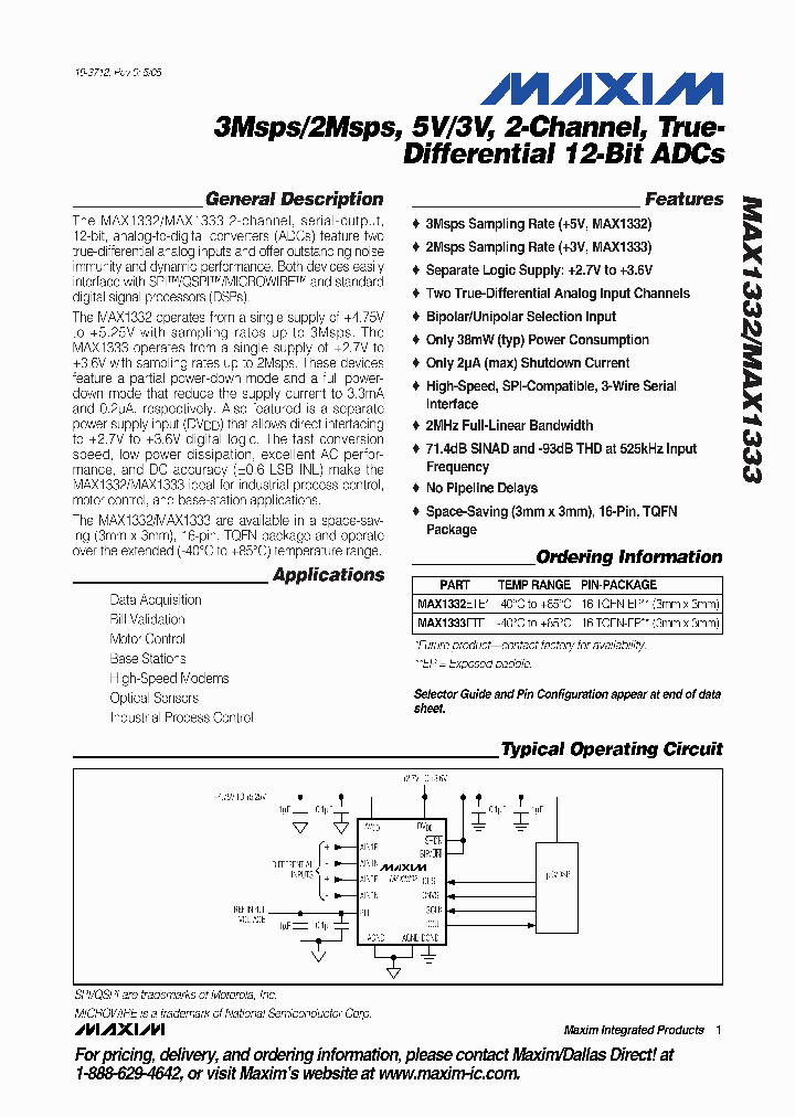 MAX1333ETE_3511658.PDF Datasheet