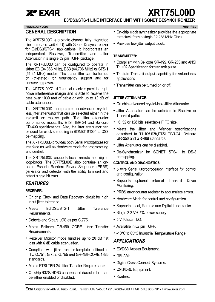 XRT75L00D_3512452.PDF Datasheet