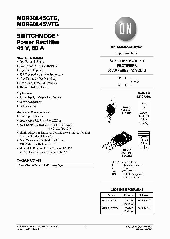 MBR60L45CTG10_3537883.PDF Datasheet