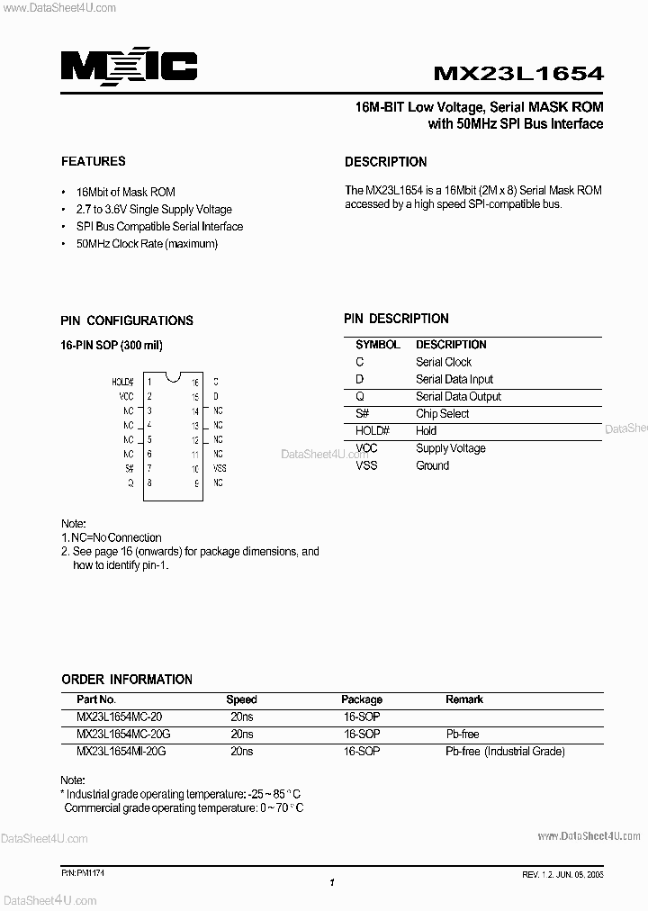 MX23L1654_3555431.PDF Datasheet