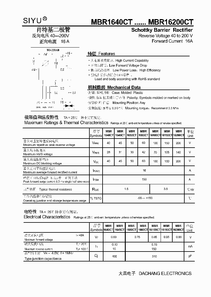 MBR1660CT_3569685.PDF Datasheet