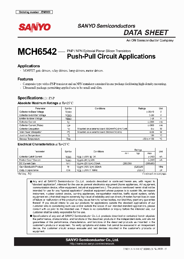 MCH6542_3598393.PDF Datasheet