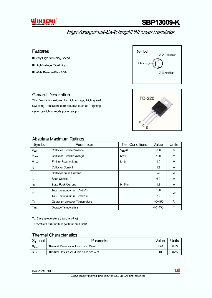 SBP13009-K_3598560.PDF Datasheet