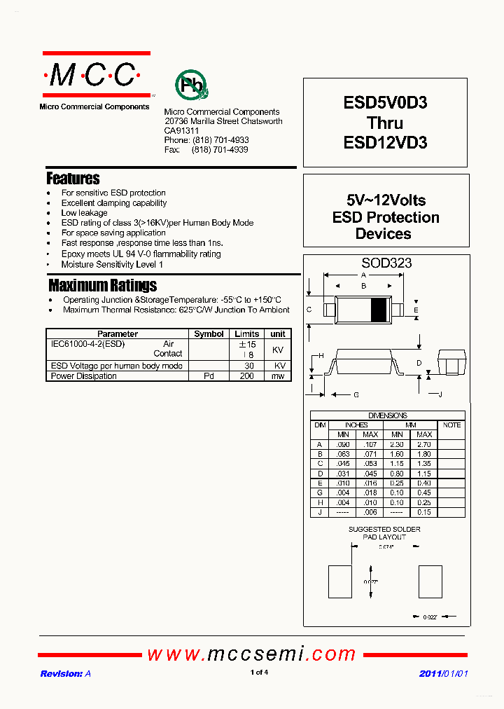 ESD5V0D3_3610707.PDF Datasheet