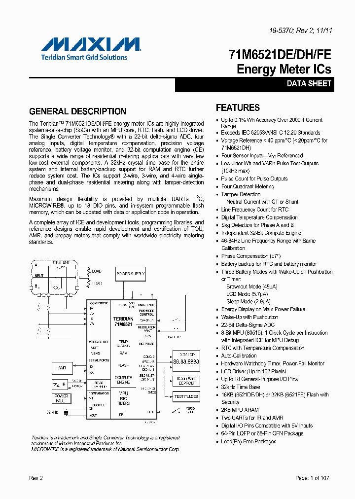 71M6521DE-IGTF_3620681.PDF Datasheet