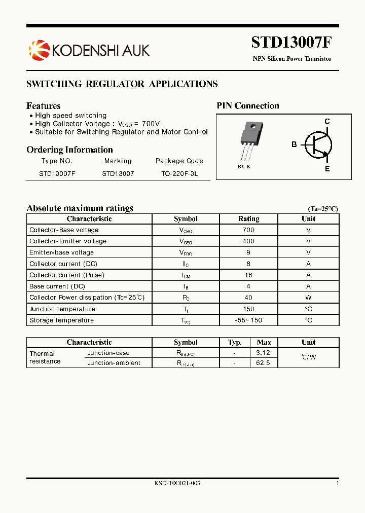 STD13007F_3621386.PDF Datasheet