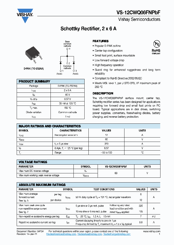 12CWQ06FNTRLPBF_3634861.PDF Datasheet