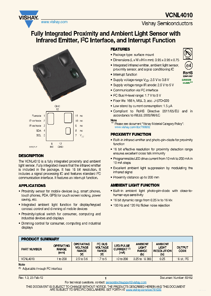 VCNL4010_3652957.PDF Datasheet