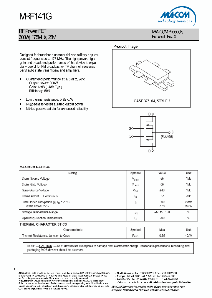 MRF141G_3663142.PDF Datasheet