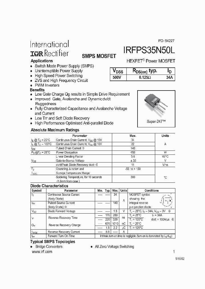 IRFPS35N50L_3668219.PDF Datasheet