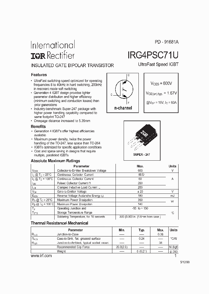 IRG4PSC71U_3668228.PDF Datasheet