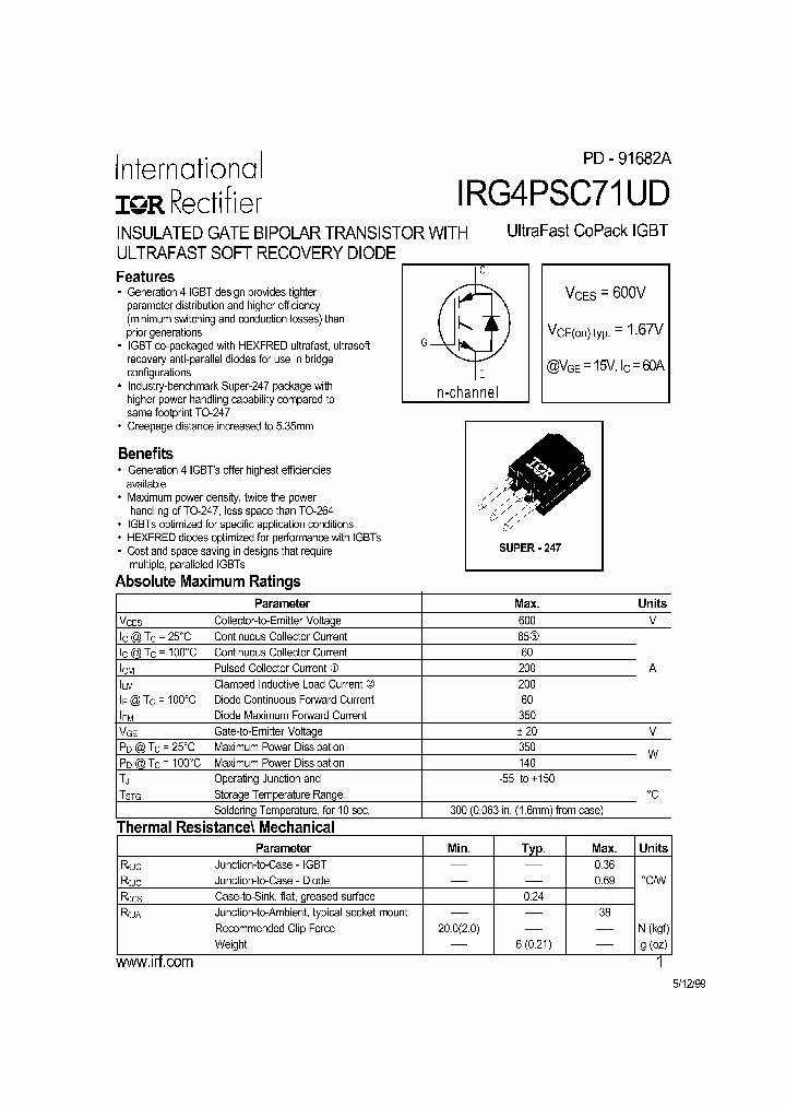 IRG4PSC71UD_3668229.PDF Datasheet