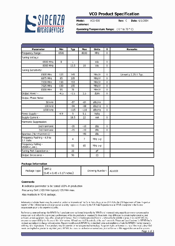 VCO-550_3668383.PDF Datasheet