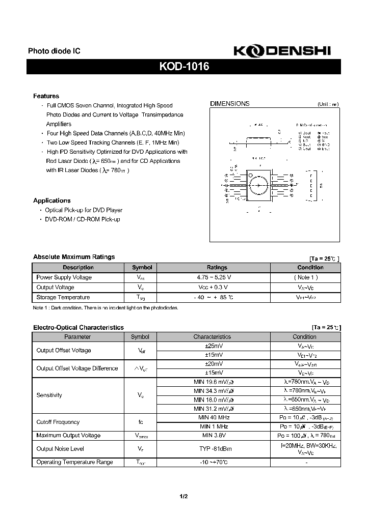 KOD-1016_3669215.PDF Datasheet