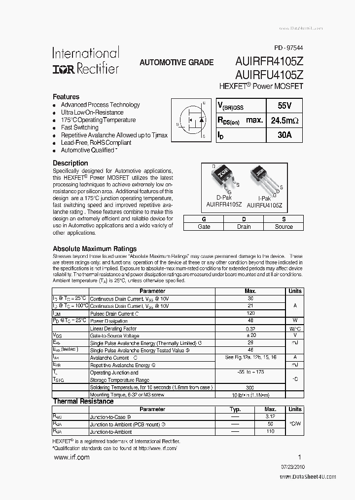 AUIRFR4105Z_3669472.PDF Datasheet
