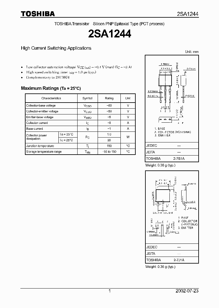 2SA1244_3671151.PDF Datasheet