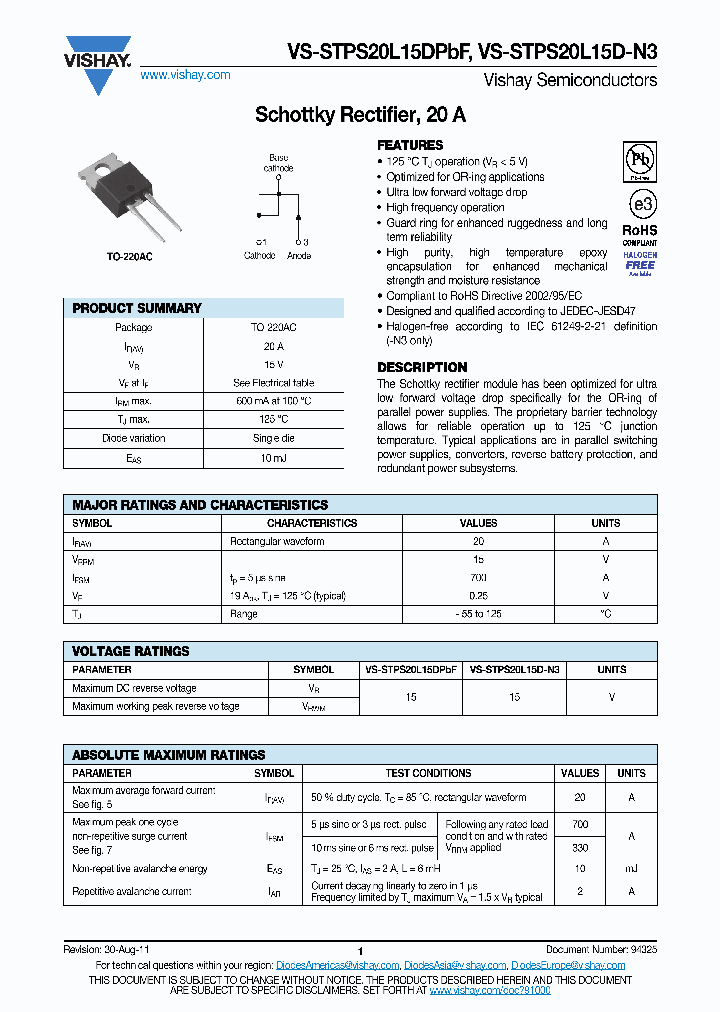 STPS20L15D-N3_3671013.PDF Datasheet
