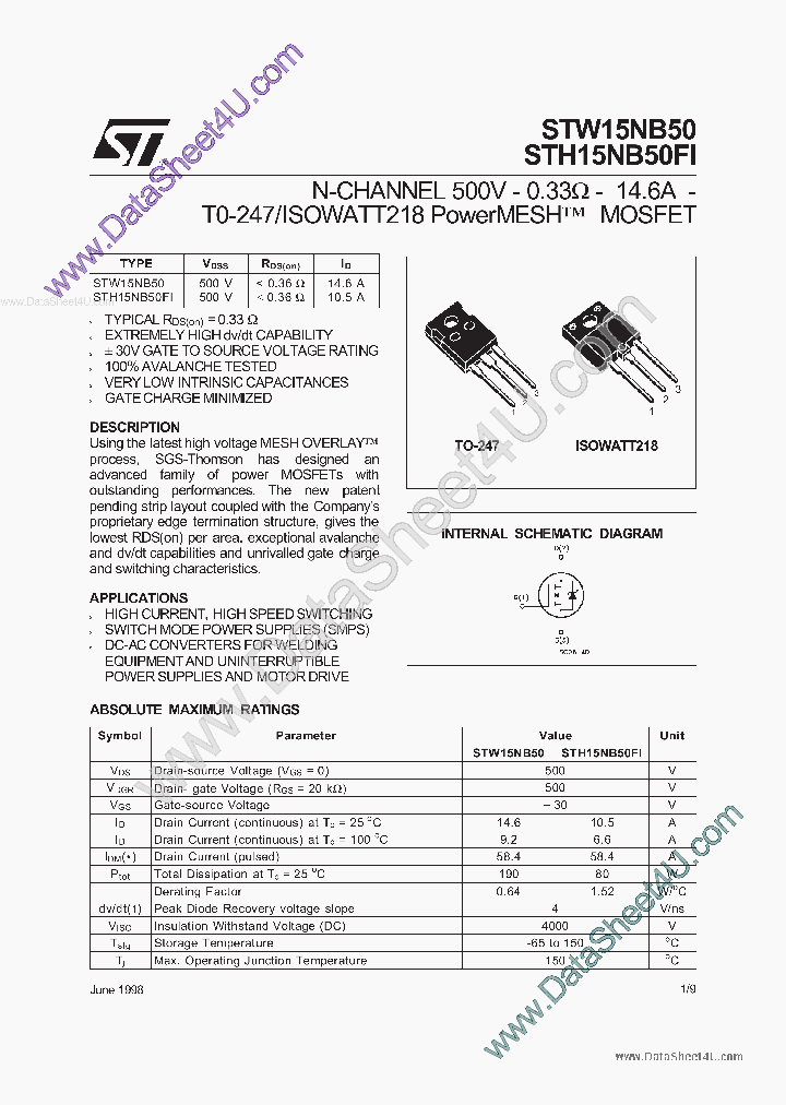 W15NB50_3675721.PDF Datasheet