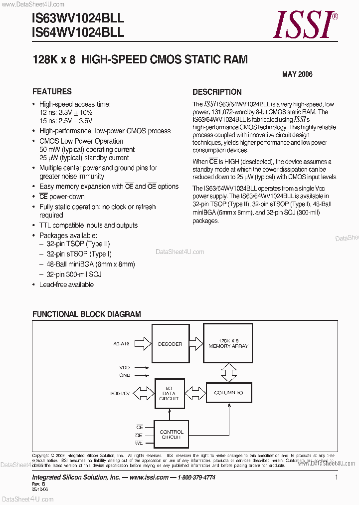 IS63WV1024BLL_3676287.PDF Datasheet
