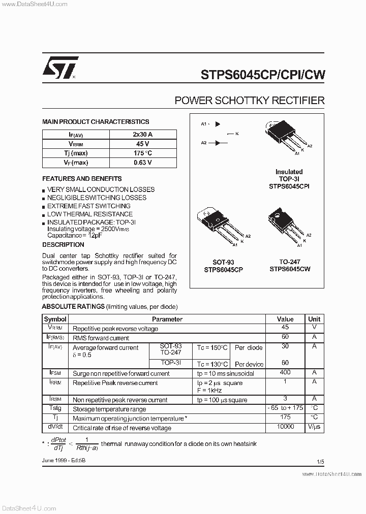 STPS6045_3677024.PDF Datasheet
