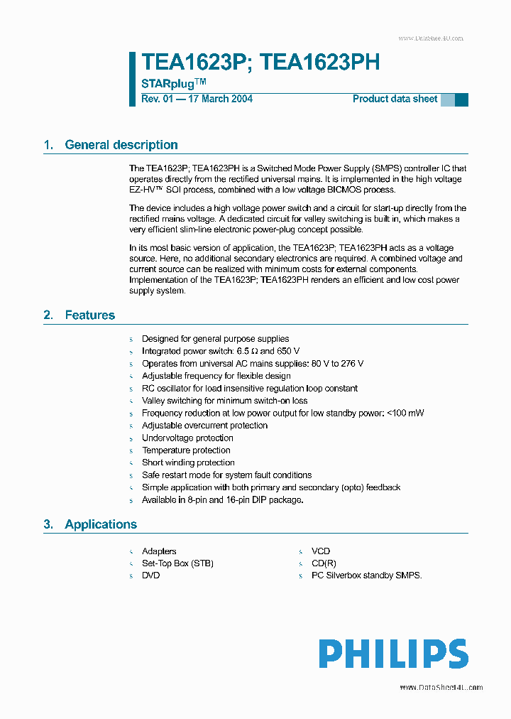 TEA1623PH_3692942.PDF Datasheet