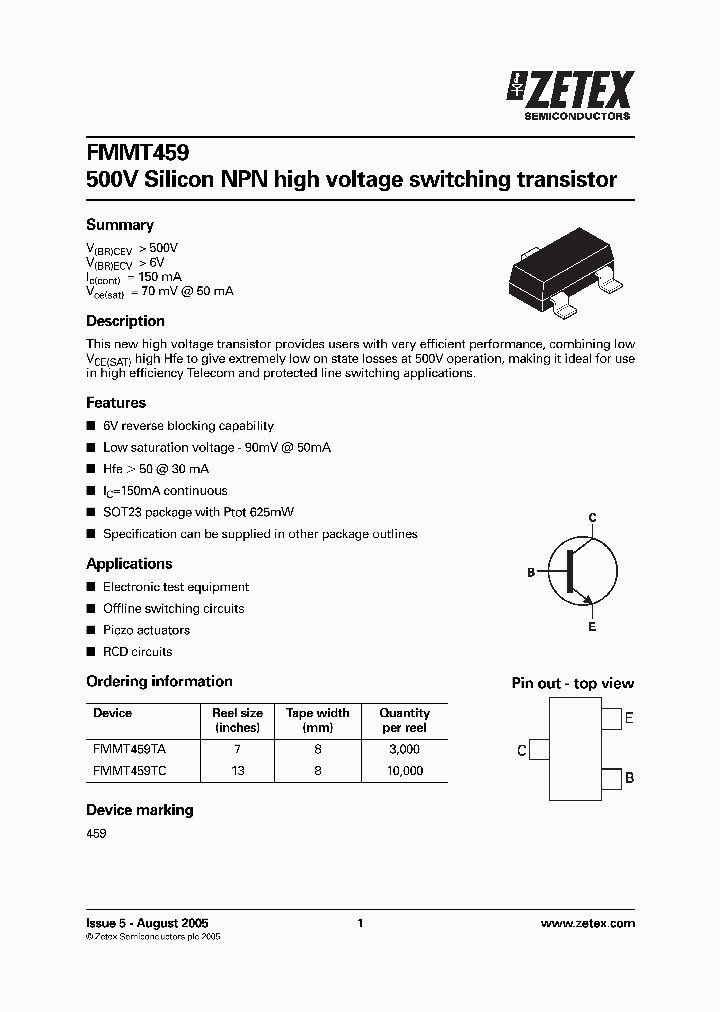 FMMT45905_3695099.PDF Datasheet