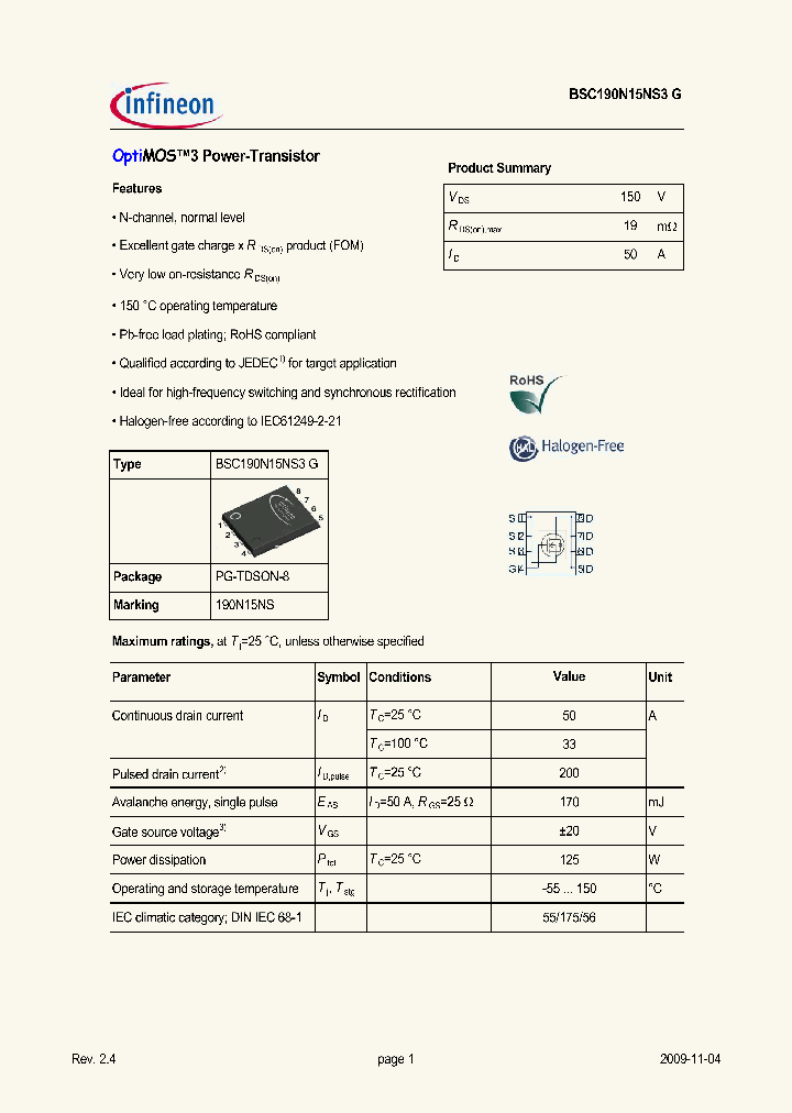 BSC190N15NS3G_3695309.PDF Datasheet