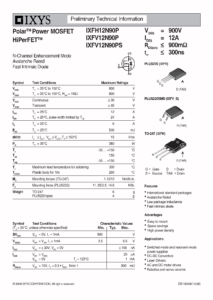 IXFV12N90P_3699010.PDF Datasheet