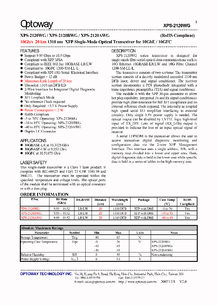 XPS-2120AWG_3701745.PDF Datasheet