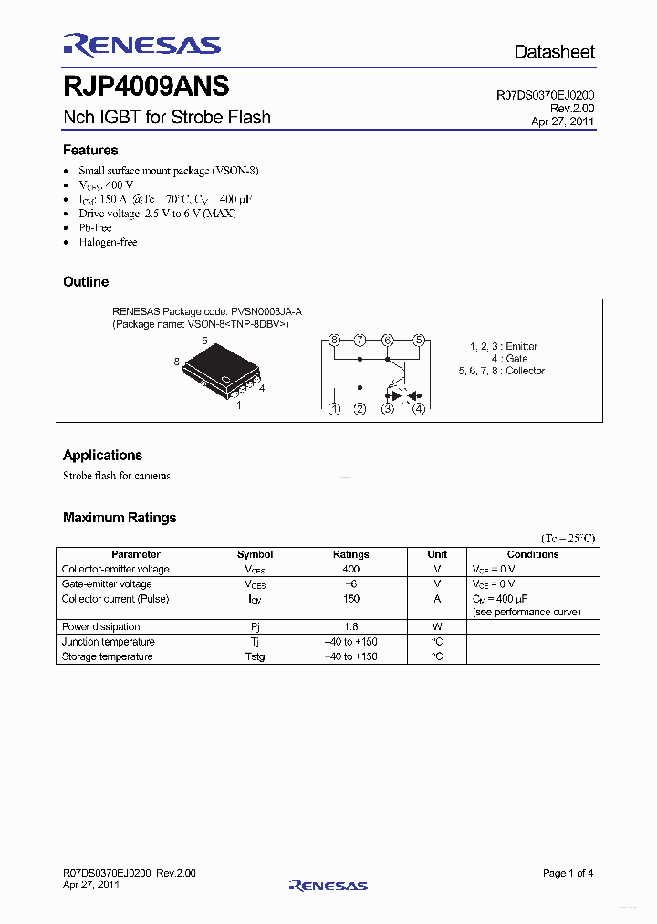 RJP4009ANS_3705679.PDF Datasheet