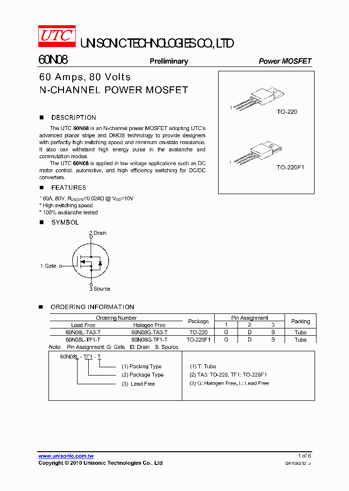 60N08L-TA3-T_3706506.PDF Datasheet