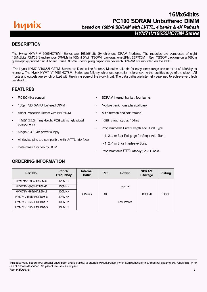 HYM71V16655HCLT8M-8_3706997.PDF Datasheet