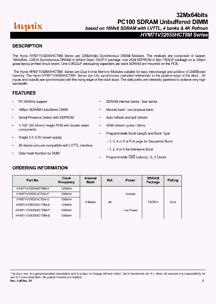 HYM71V32655HCLT8M-8_3707001.PDF Datasheet
