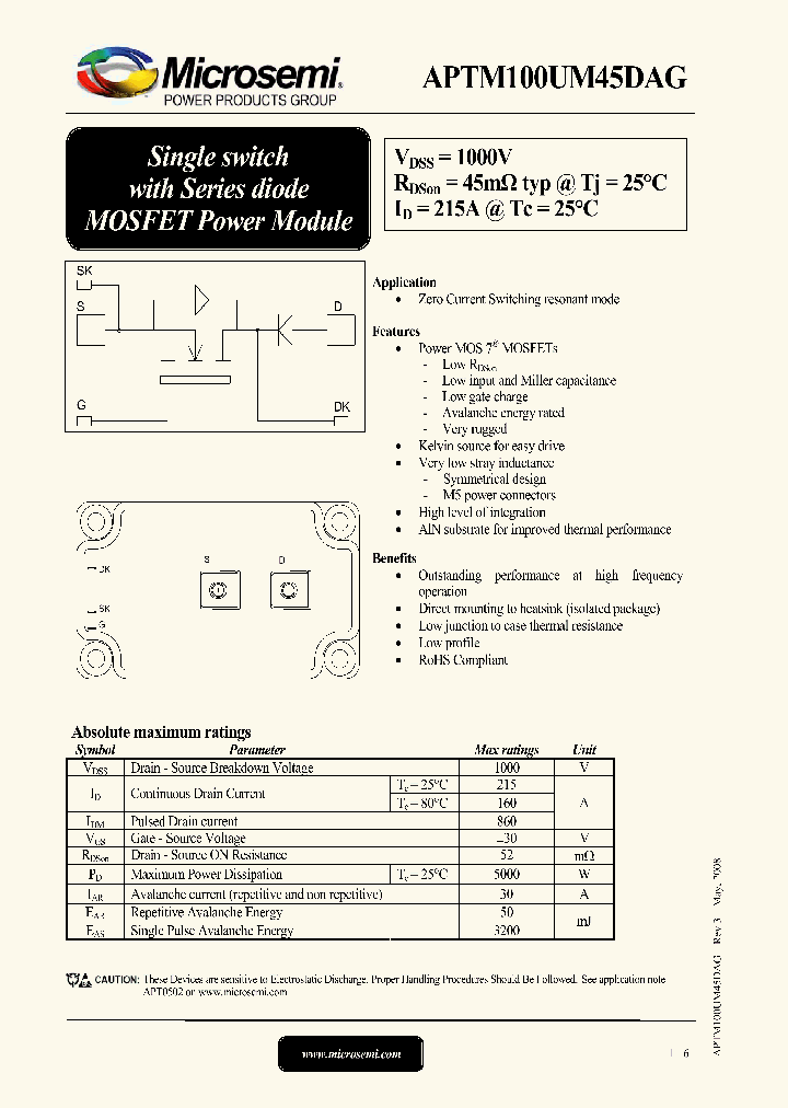 APTM100UM45DAG_3707503.PDF Datasheet