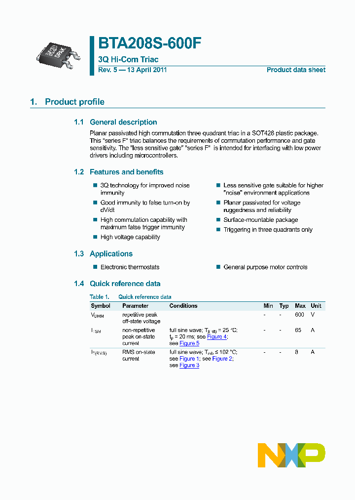 BTA208S-600F_3709228.PDF Datasheet
