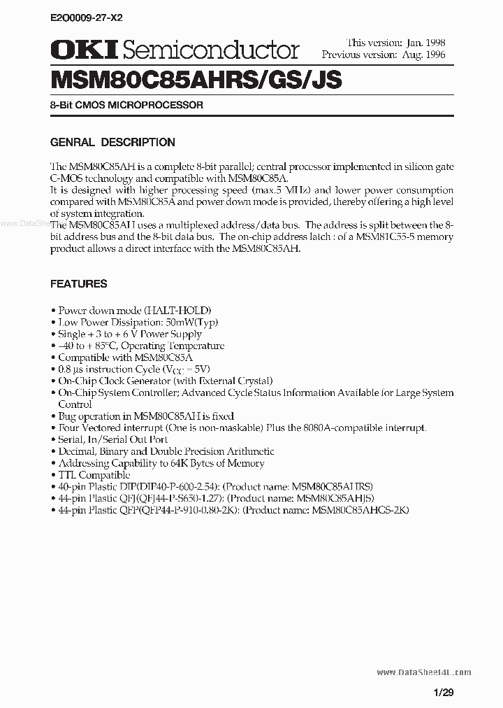 80C85AHRS_3711008.PDF Datasheet