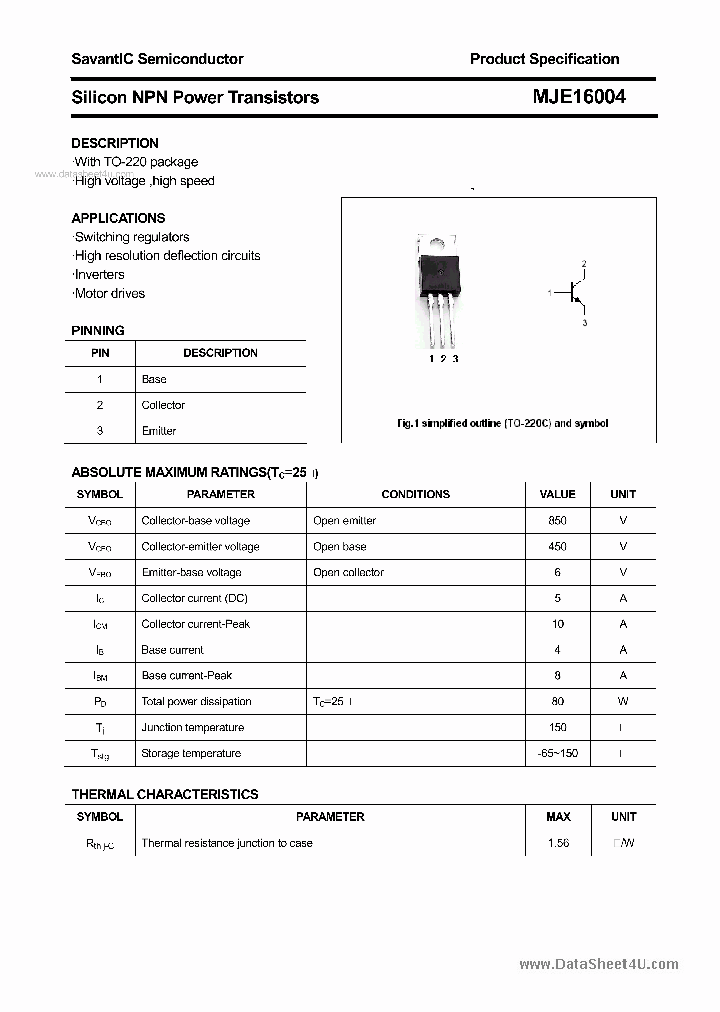MJE16004_3714502.PDF Datasheet