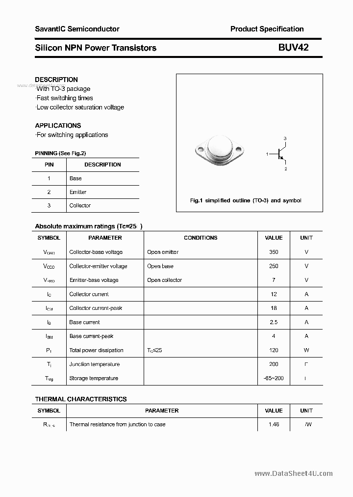 BUV42_3715025.PDF Datasheet