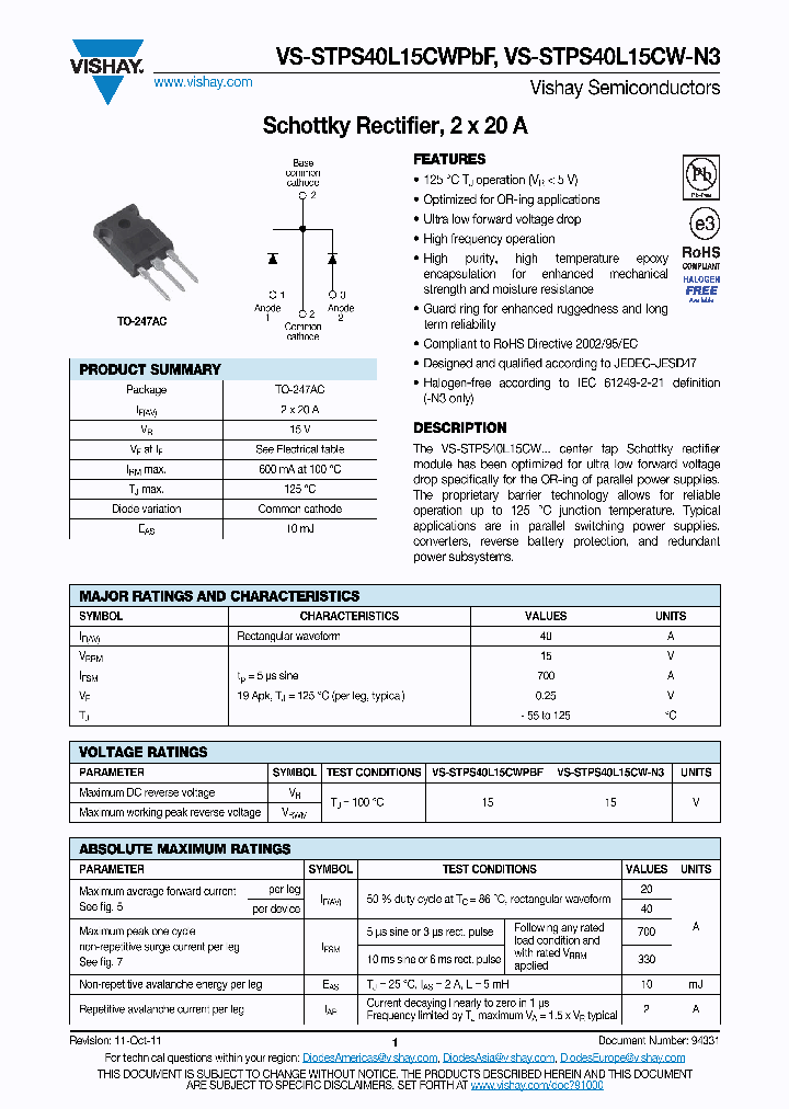 STPS40L15CW-N3_3720171.PDF Datasheet